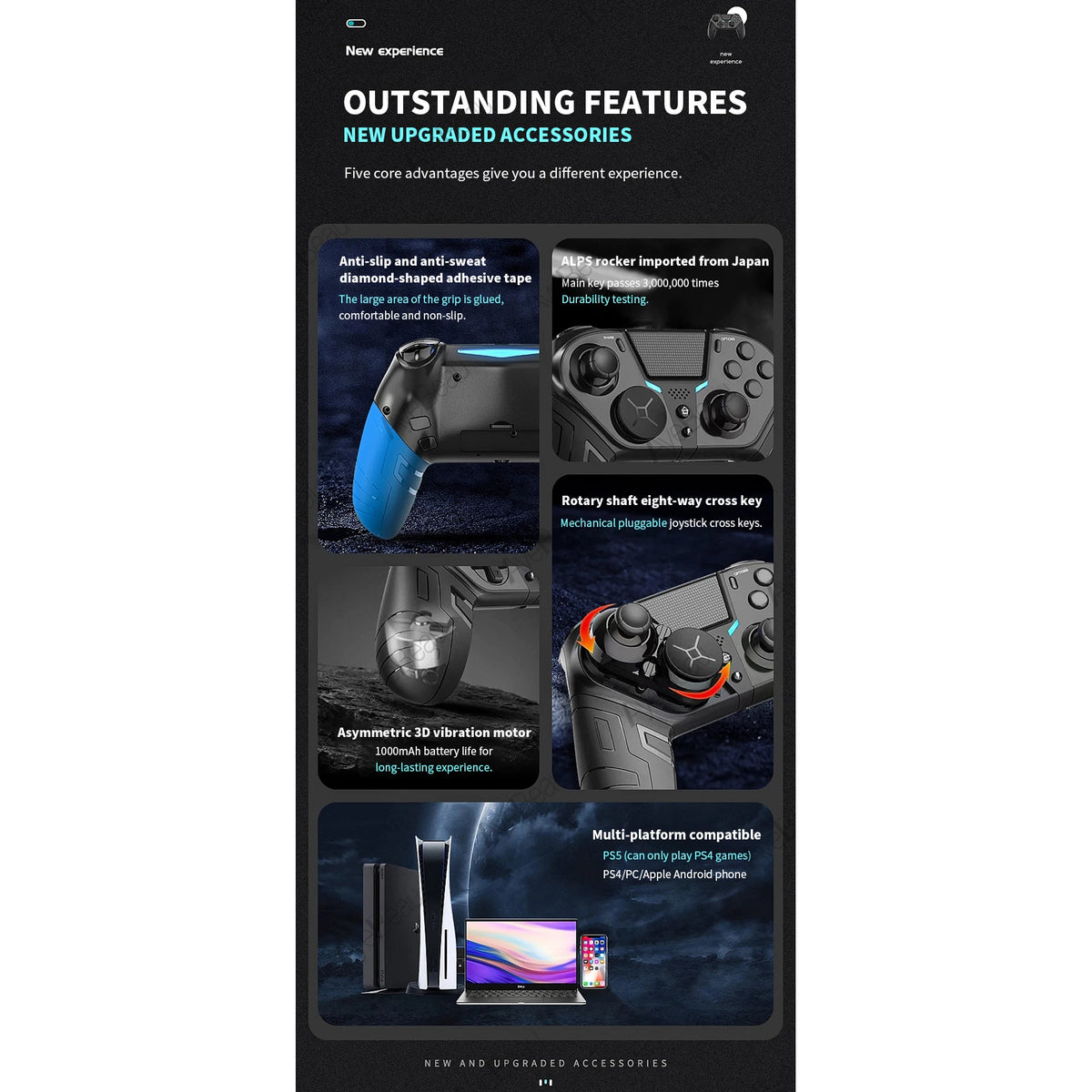 Wireless Mobile Controller For Playstation PS 4 3 PS4 PS3 Android PC Control Bluetooth Gamepad Gaming Game Pad Joystick Cell USB