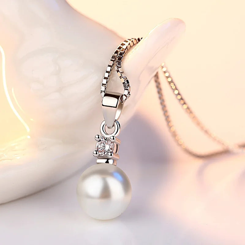 925 Sterling Silver Necklace Zircom for Women 18k Gold Plated Jewelry Pendant Birthday Party Gift Jewelry Gift New N471