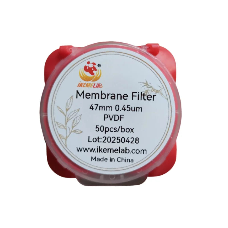 IKEME 50pcs/lot PVDF Microporous Membrane Filter 47mm 0.45um for Water Solution Filtration Lab Supplies