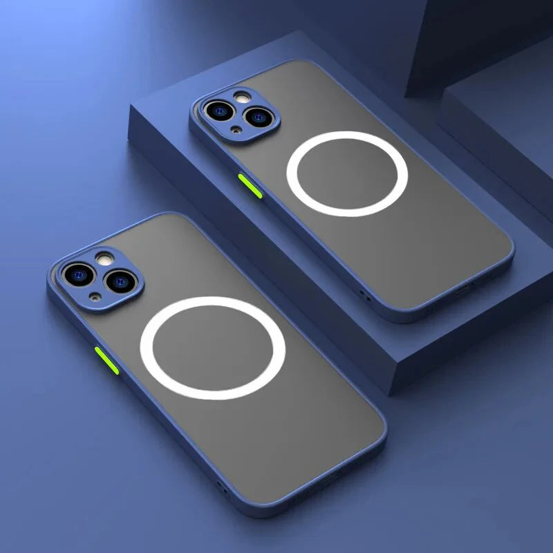 Luxury Armor Matte For Magsafe Magnetic Wireless Charging Case For iPhone 18 17 16 15 14 13 12 11Pro Max Mini Plus
