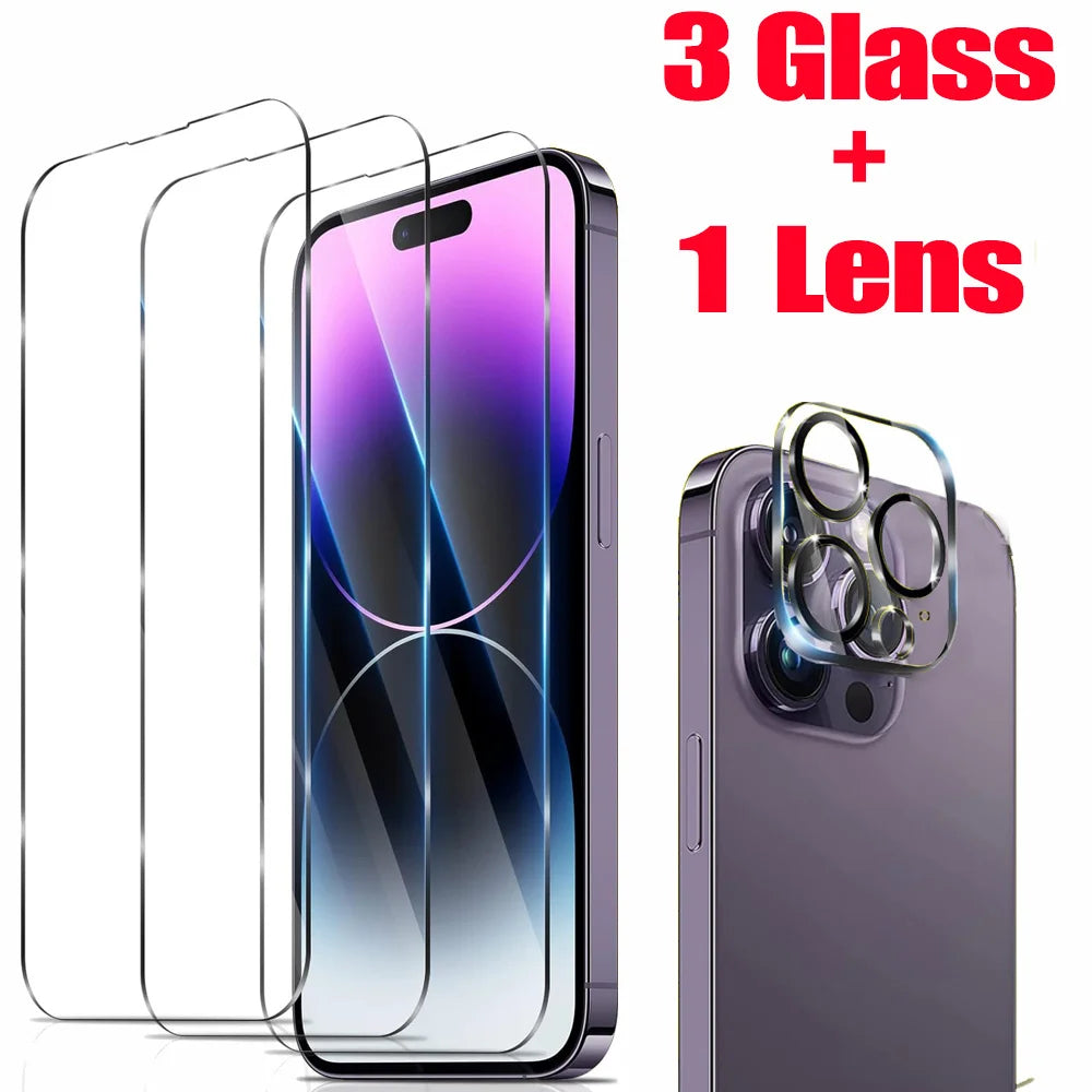 HD Screen Protection For iPhone 16 15 17 14 13 12 11 Pro Max Tempered Glass iPhone15 Pro Camera STB Film iPhone16 Plus 13 Mini