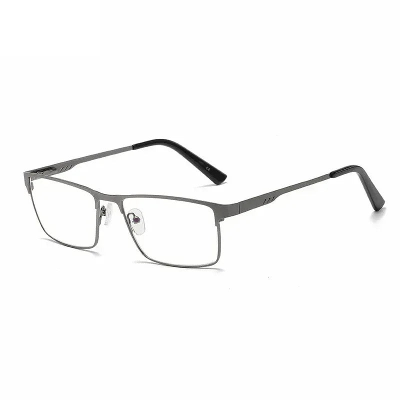 Retro Metal Full Frame Oversize Reading Glasses Men Anti Blue Light Square Presbyopia Eyeglasses +0.75 1.75 2.25 2.75