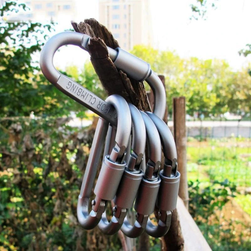 4-6PCS Carabiner Set For Key Camping Survival EDC Outdoor Keychain Clip Alloy Aluminum Tactical Caribiner Hook Karabiners