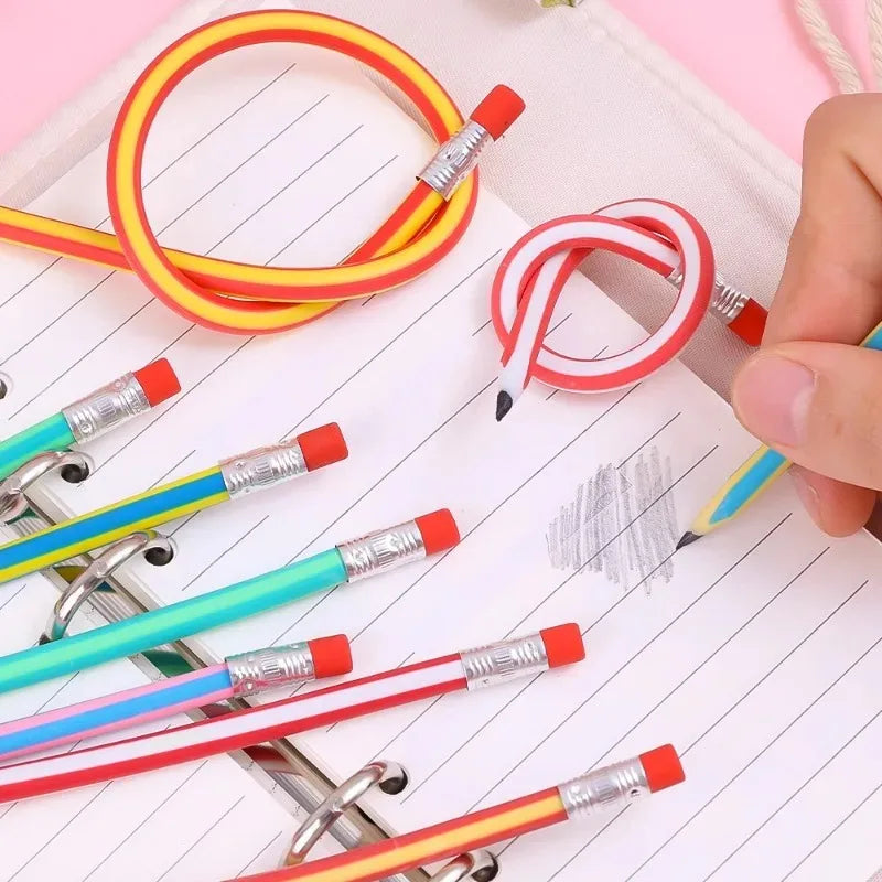 Colorful Magic Bendy Flexible Cute Soft Pencil with Eraser Stationery Kids Student Colored School Office Supply Creative Novelty
