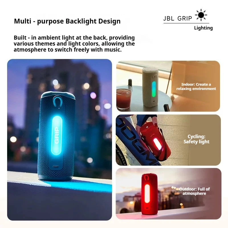 JBL GRIP Portable Wireless Bluetooth Speaker IP68 Waterproof Shockproof Stereo Audio Outdoor Camping Beach Travel Loudspeaker