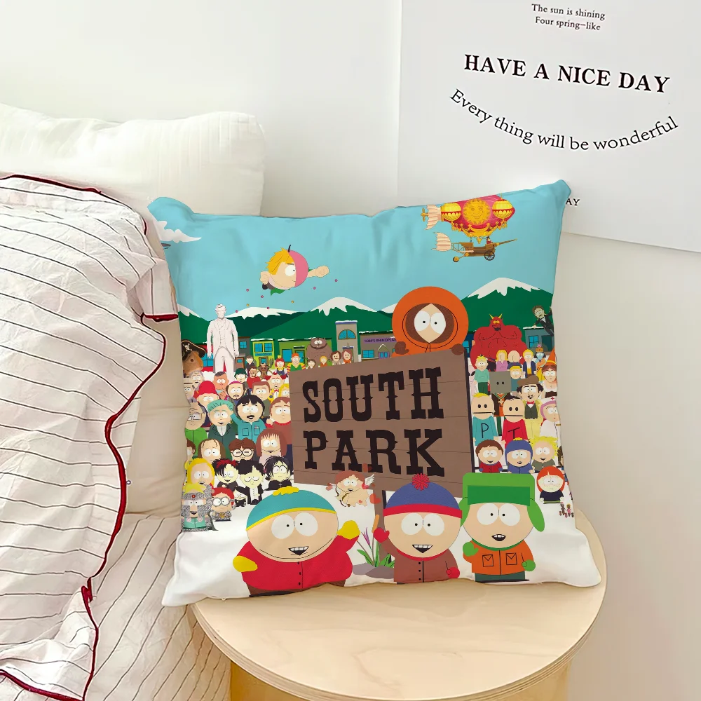 Cartoon S-South P-Park Cute cushion cover Soft Cushion Cases for Farmhouse Sofa Decor Home Decorations and Protector