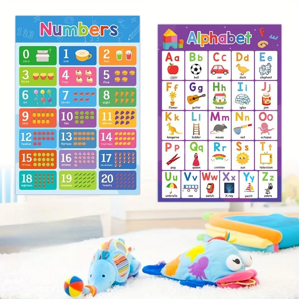 ABC Letter and Number 1 To 20 Poster Suitable for Classroom Children's Learning and Home Education - Frameless