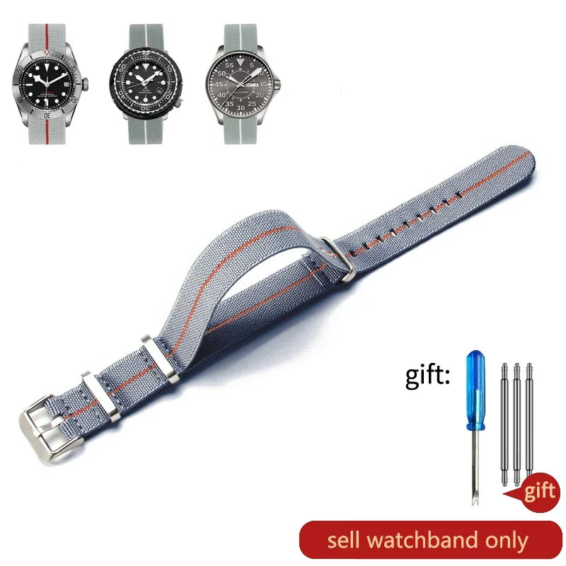 60's French Army Watch Strap for Nylon Watchband for Rolex Seiko Tudor Rolex Black Green Water Ghost Omega Woven Watch Band