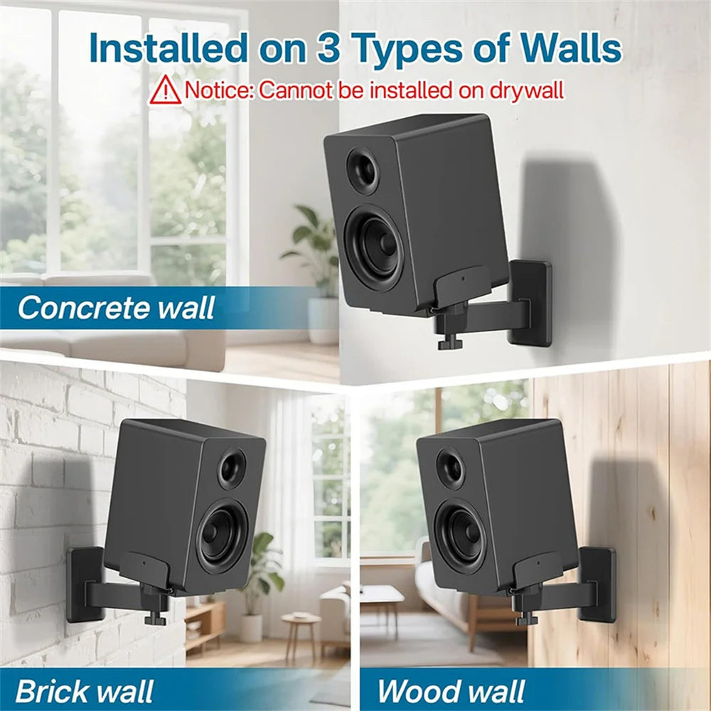 Double Clamp Speaker Wall Mount Surround Sound HIFI Adjustable Angles Wall Bracket For JBL Rack Holder Stand Speaker Accessories