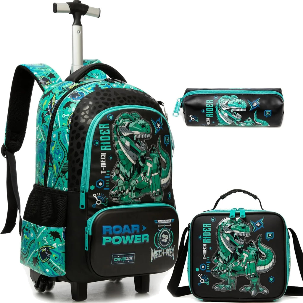 School Backpack for Boy Kids Trolley Bags with Wheels Girls Travel Carry on Backpack Lightweight Bookbag Back to School Supplies
