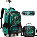 School Backpack for Boy Kids Trolley Bags with Wheels Girls Travel Carry on Backpack Lightweight Bookbag Back to School Supplies
