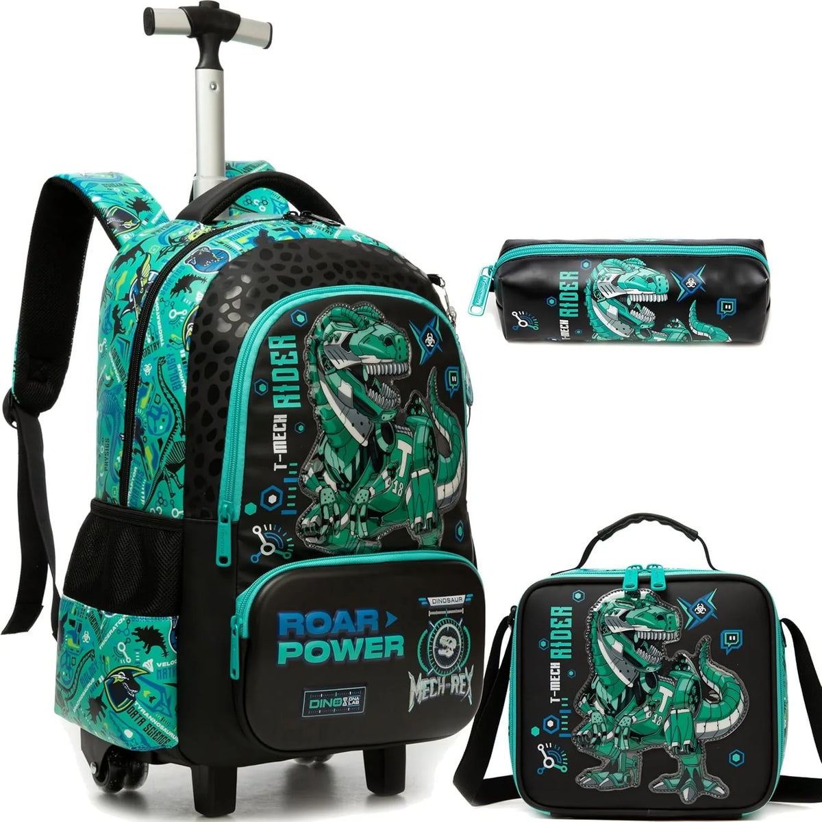 School Backpack for Boy Kids Trolley Bags with Wheels Girls Travel Carry on Backpack Lightweight Bookbag Back to School Supplies