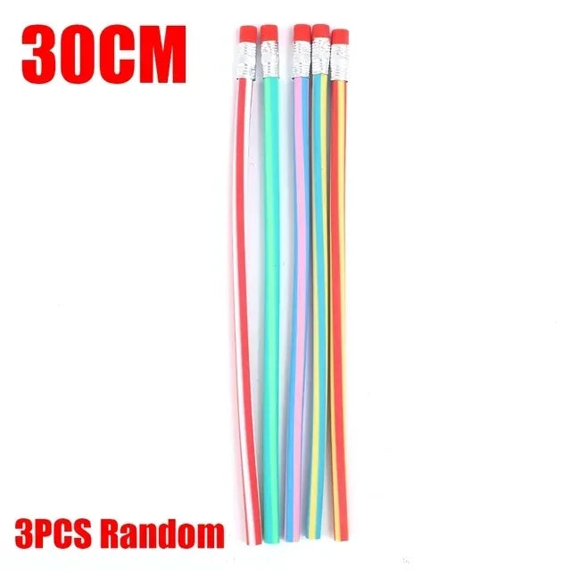 Colorful Magic Bendy Flexible Cute Soft Pencil with Eraser Stationery Kids Student Colored School Office Supply Creative Novelty