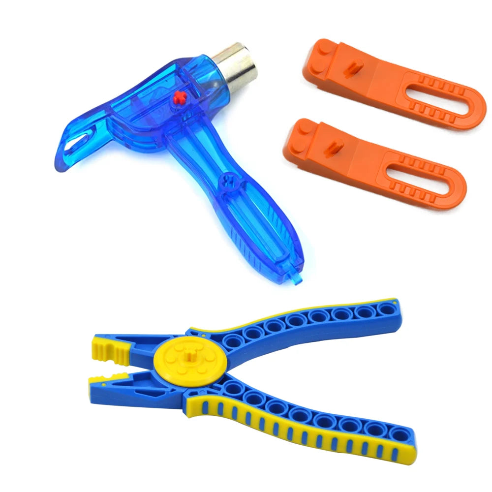 DIY high-tech assembly Brick Smart Building Block Tool Designer with high-tech Tool Technology Parts Hammer Plier Clip remover