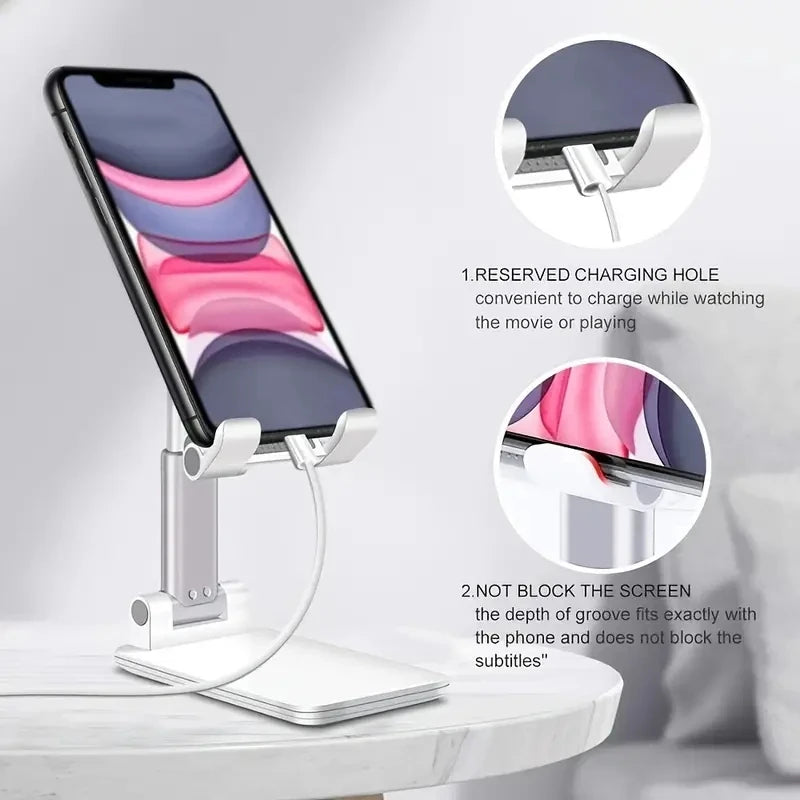 Universal Phone Stand for Desk, Adjustable Tablet Holder Compatible with iPhone iPad , Foldable Cell Phone Stand for Table