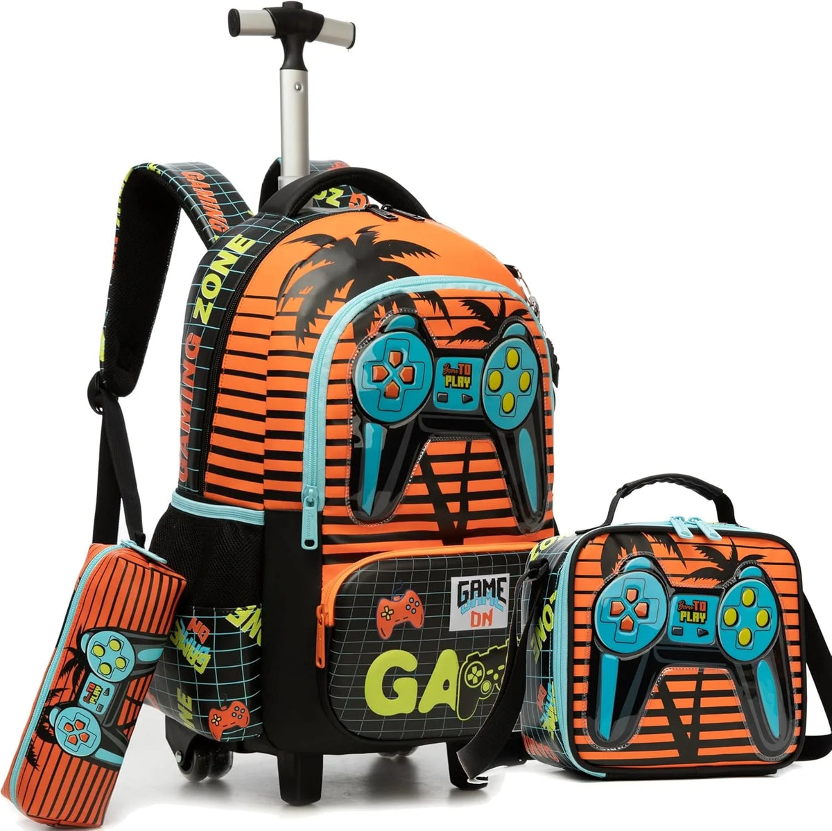 School Backpack for Boy Kids Trolley Bags with Wheels Girls Travel Carry on Backpack Lightweight Bookbag Back to School Supplies