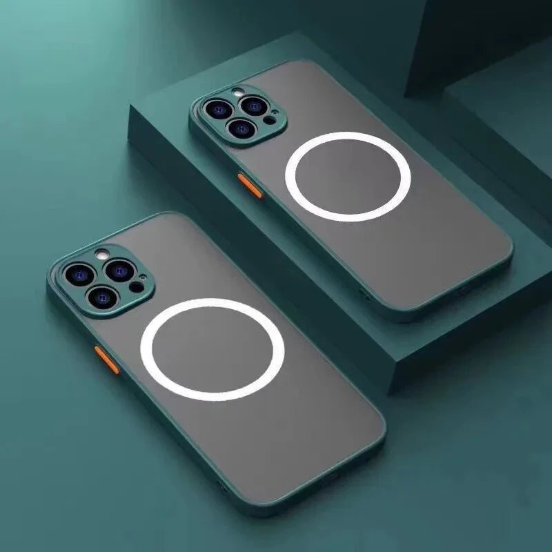 Luxury Armor Matte For Magsafe Magnetic Wireless Charging Case For iPhone 18 17 16 15 14 13 12 11Pro Max Mini Plus