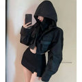 Fall Hot Sale Of The Season Women's Trendy Short Jacket Street Style Workwear Large Pocket Design Hooded Coat Casual Outerwea