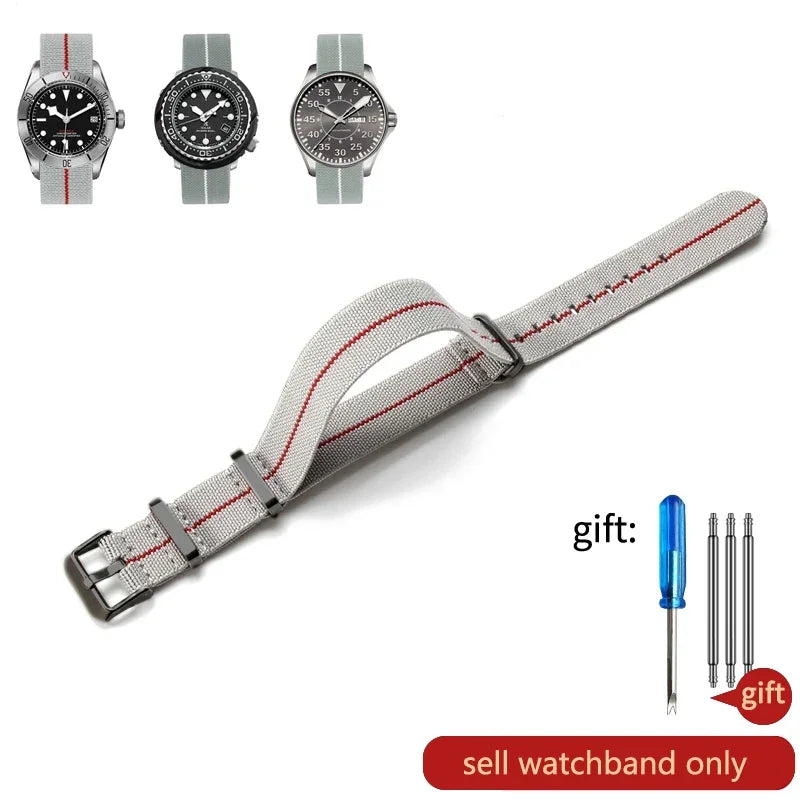 60's French Army Watch Strap for Nylon Watchband for Rolex Seiko Tudor Rolex Black Green Water Ghost Omega Woven Watch Band