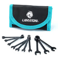 LIBRATON 20PCS Mini Wrench Set Metric 4-11mm & SAE 5/32''-7/16'' Open End and Box End Carbon Steel Lightweight Organizer Pouch