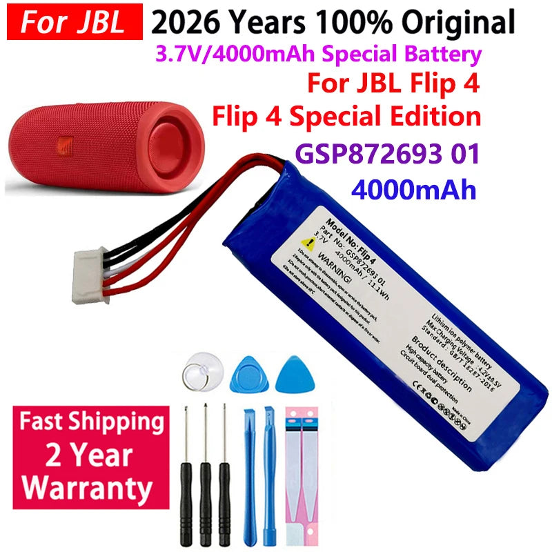 2026 Years 100% Original Speaker Battery For JBL Flip 1 2 3 4 5 6 For JBL Flip4 Flip5 Flip6 GSP872693 01 Battery Fast Shipping
