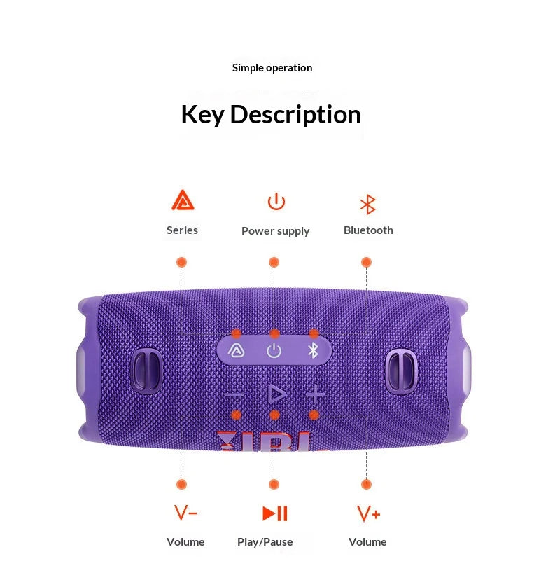 JBL CHARGE6 Portable Bluetooth Speaker IP68 Waterproof Dustproof Wireless Speaker Built-in Powerbank For Outdoor Beach Camping