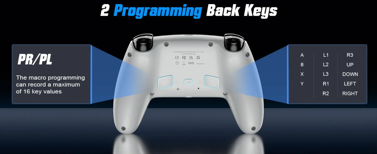 Controller For Playstation 5 PS5/PS5 Pro/Slim/PC Gamepads W/Hall Effect RGB Wireless Game Control Joystick Marco/Turbo Program