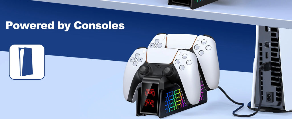 For PS5 Controller Charger DualSense Charging Station Dual Charging Dock Charger Stand for PlayStation5 Wireless Game Controller
