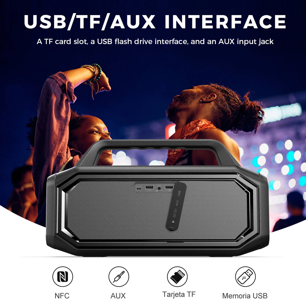 Enceinte Bluetooth portable W-KING BT261-2, 80 W
