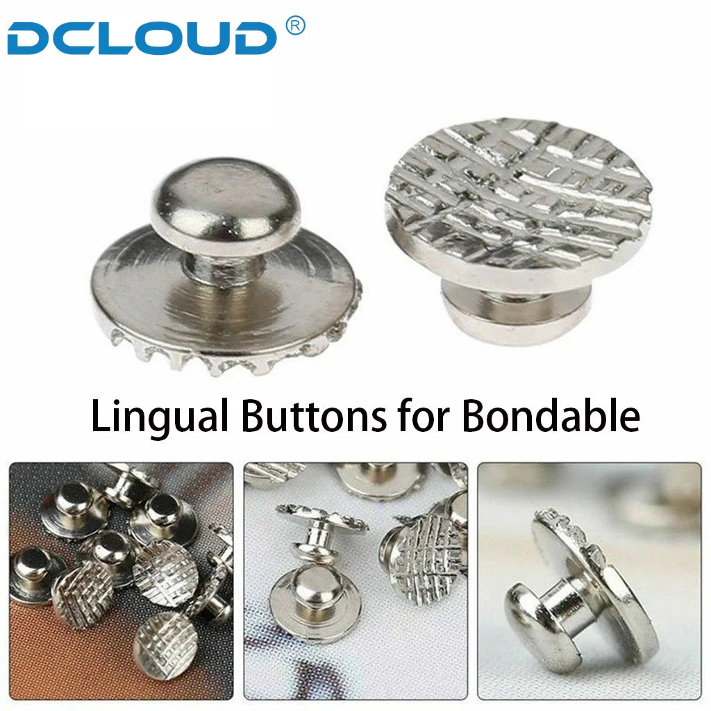 DCLOUD 10/50Pcs Dental Orthodontic Lingual Buttons for Bondable Metal Round Mesh Base Button Monoblock Dentist Ortho Materials