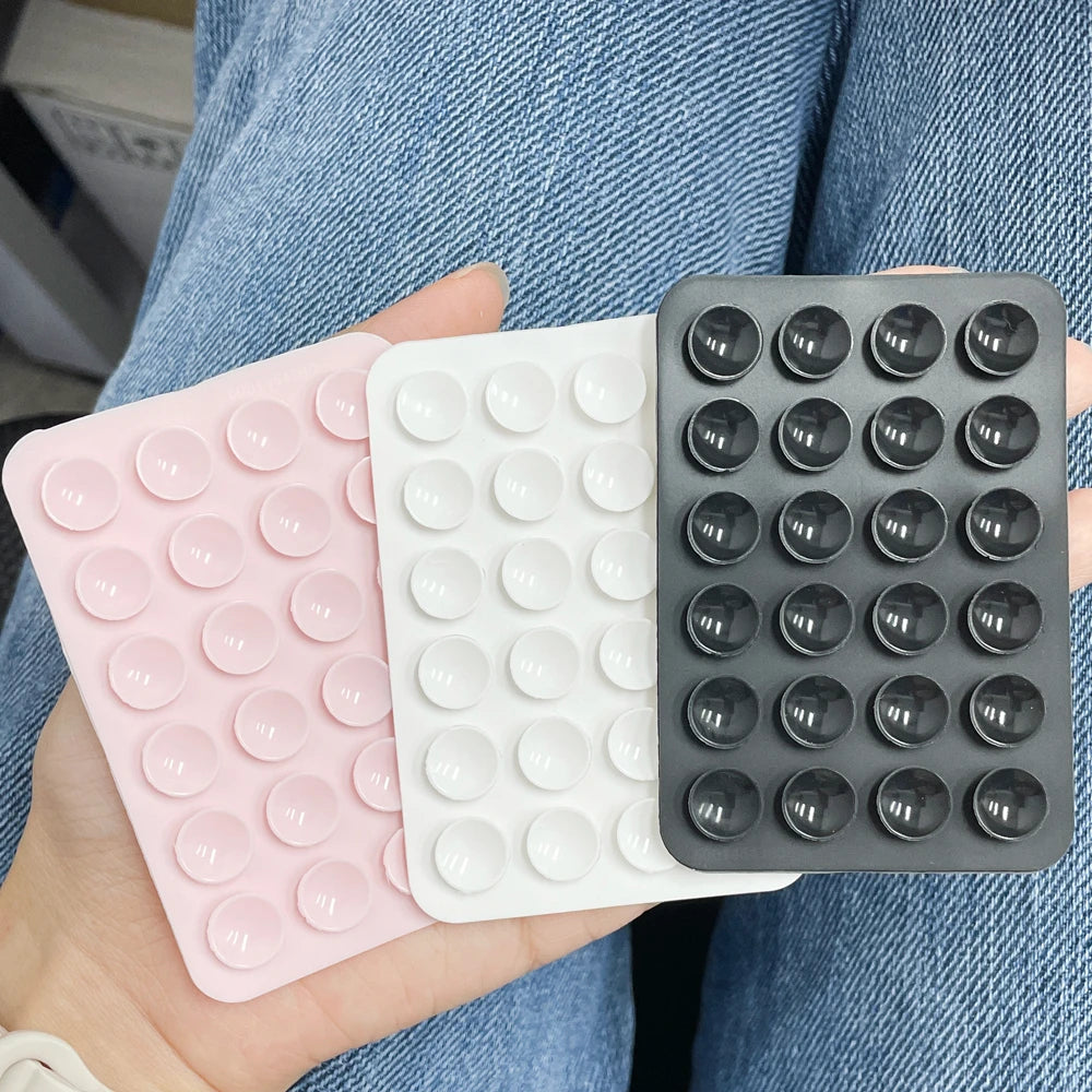 3M Adhesive Backing Candy Color Silicone Suction Phone Case Mount Non Slip Suction Cup Phone Stand Holder For Selfies and Videos