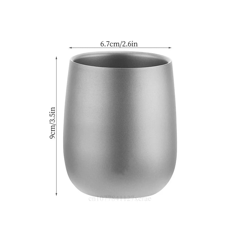 120ml/240ml Double-layer Titanium Cup Outdoor Insulated and Heat-resistant Cup Ultra Lightweight Portable Cup Camping Equipment