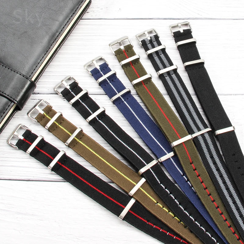 60's French Army Watch Strap for Nylon Watchband for Rolex Seiko Tudor Rolex Black Green Water Ghost Omega Woven Watch Band
