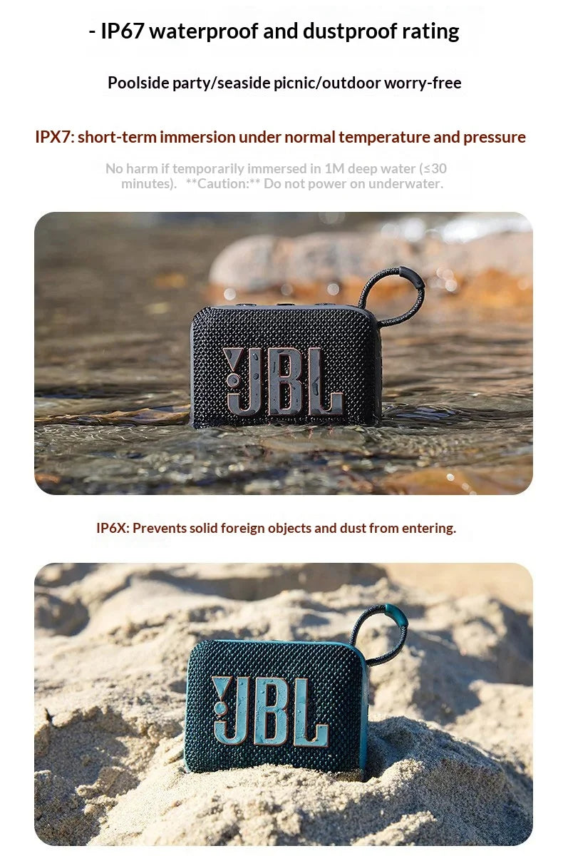 JBL GO4 IP67 Waterproof Bluetooth Speaker Ultra-Compact Portable Travel Audio Player