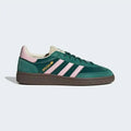Adidas JI2648 Ladies Retro Casual Trainers Green Pink White Three Stripes Velvet Suede Lightweight Rubber Sole Daily  Sneakers