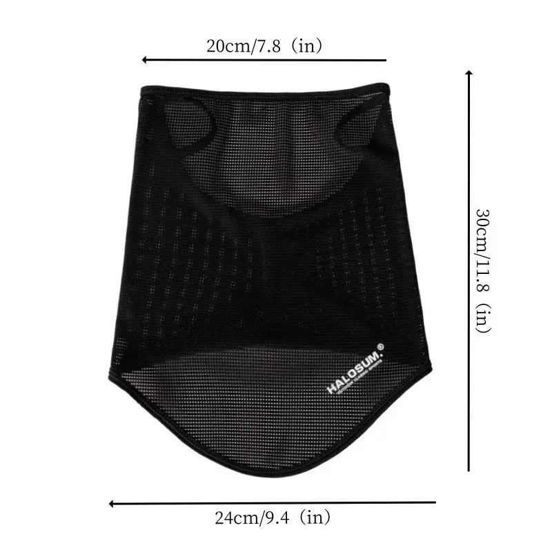 Masque solaire en soie glacée respirant, couvre-chef de cyclisme d'été, cache-cou rafraîchissant et anti-humidité, masque facial de cyclisme