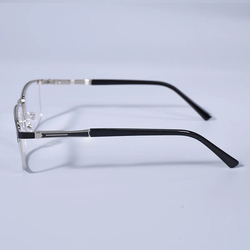 Anti Blue Light Men Reading Glasses Metal Full Frame Business Eyeglasses For Men Square Double Color Reading Eyewear +100+150