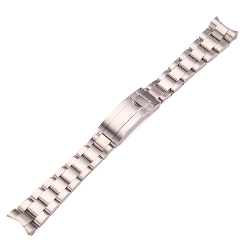 20mm Stainless Steel Watchband Bracelet For Rolex Watch Band Silver Brushed Curved End Replacement Strap