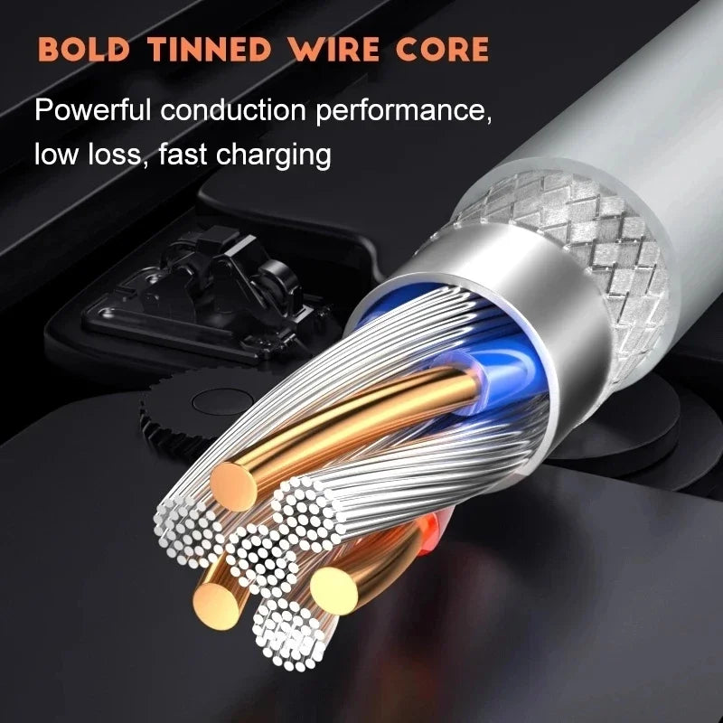 3PCS 100W 6A USB Type C USB Cable Super Fast Charing Line for Xiaomi Samsung Huawei Honor Quick Charge USB C Cables Data Cord