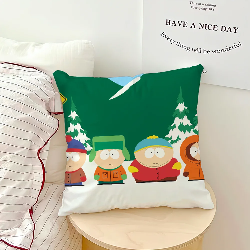 Cartoon S-South P-Park Cute cushion cover Soft Cushion Cases for Farmhouse Sofa Decor Home Decorations and Protector