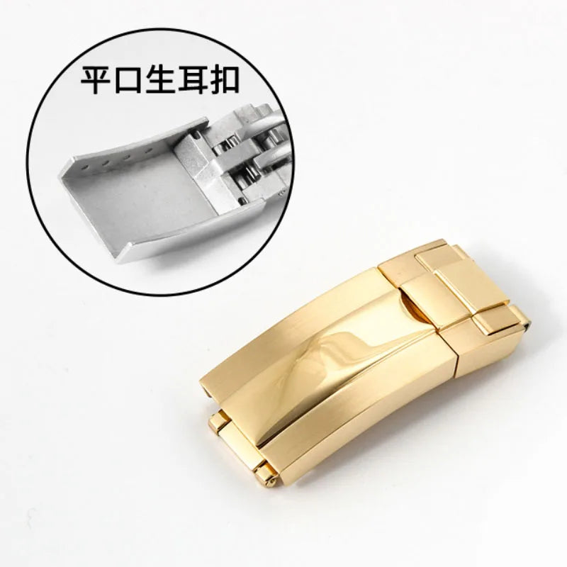 9mm Watchband Clasp for Rolex Submariner GMT Master Daytona Button Stainless Steel Solid Buckle 16mm 18mm Watches Accessories