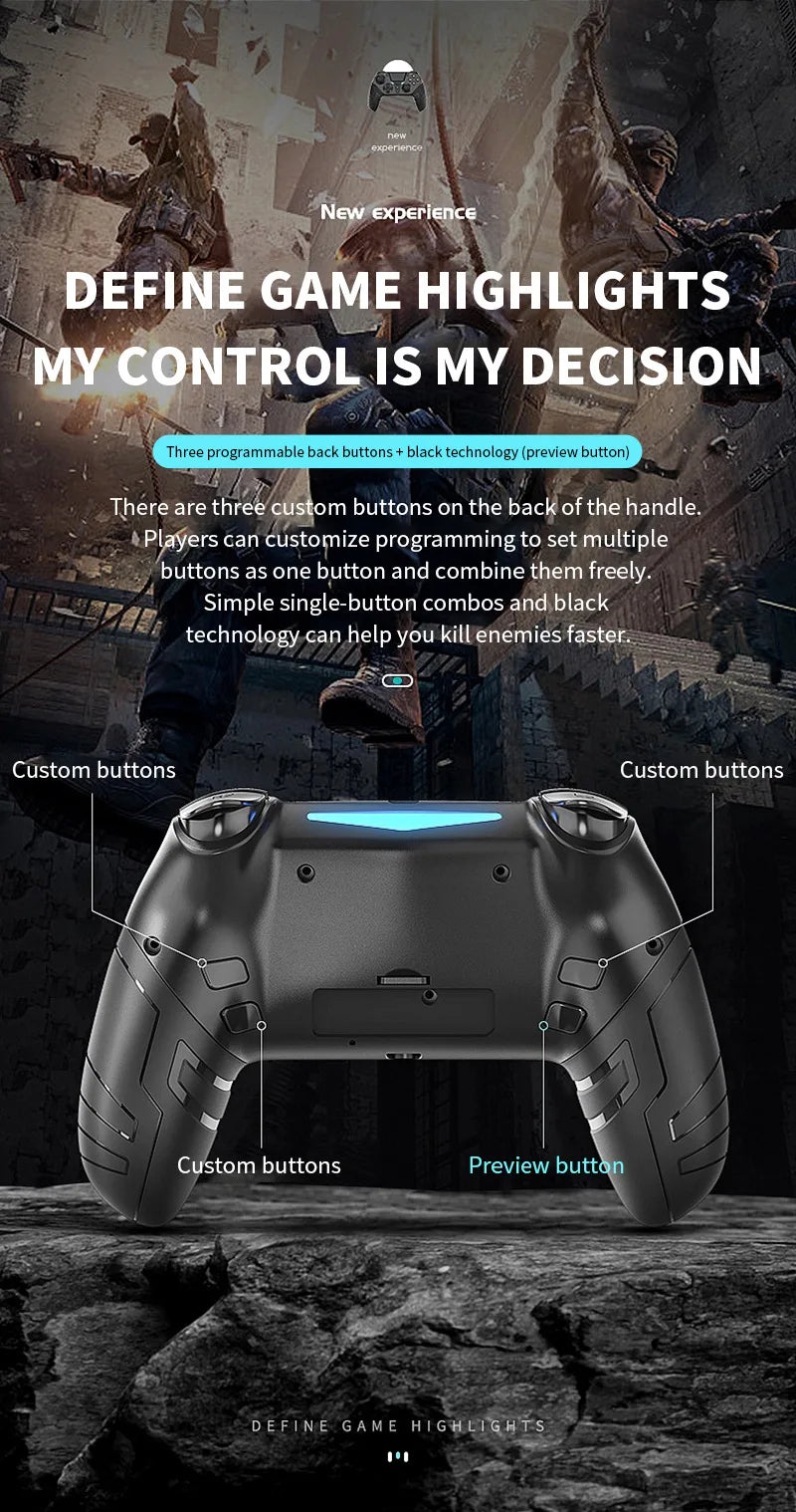 Controller For PS4 PS3 PS Playstation 4 3 PC Control Wireless Bluetooth Mobile Android TV Gamepad Gaming Game Pad Joystick Phone