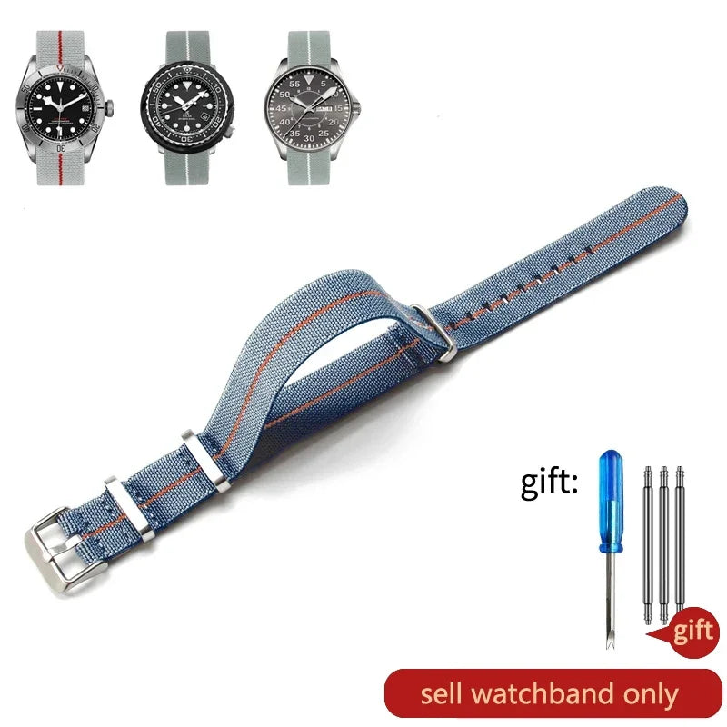 60's French Army Watch Strap for Nylon Watchband for Rolex Seiko Tudor Rolex Black Green Water Ghost Omega Woven Watch Band