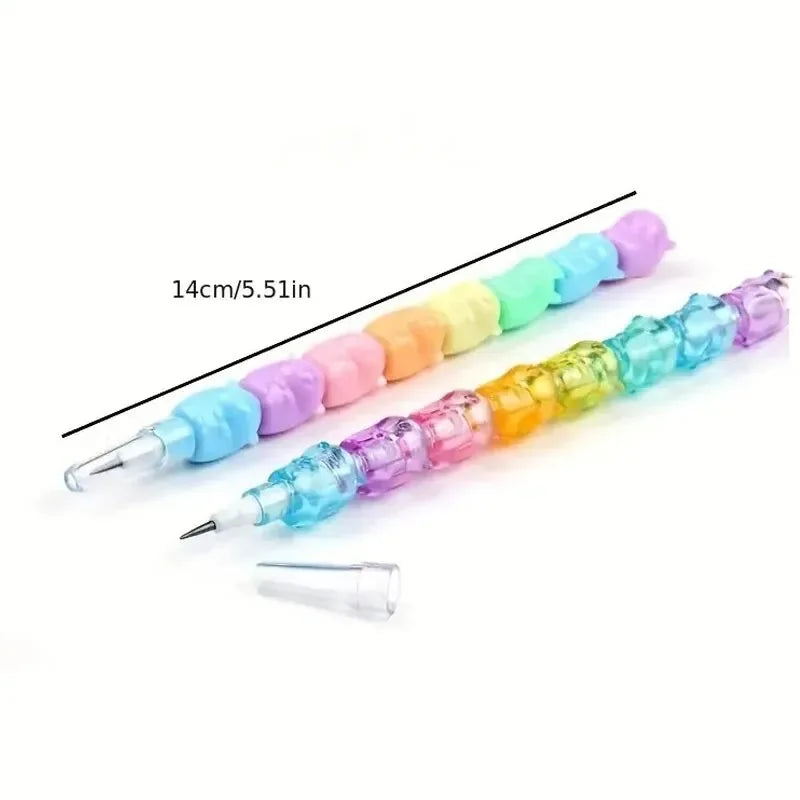 2pcs/Set Cute Bear Non Sharpening Mechanical Pencil Student Writing Pen School Office Supplies Pencil Stationery Gifts
