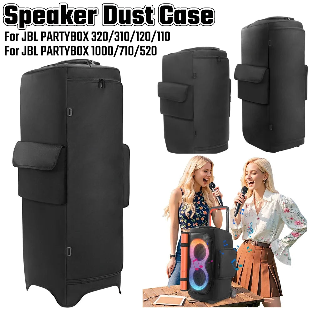 Padded Speaker Protective Cover Case Waterproof Double-Sided Speaker Storage Bag for JBL PARTYBOX 1000/710/520/320/310/120/110