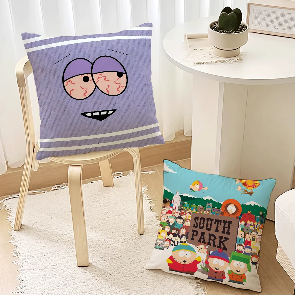 Cartoon S-South P-Park Cute cushion cover Soft Cushion Cases for Farmhouse Sofa Decor Home Decorations and Protector
