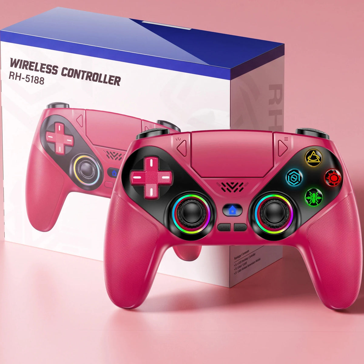 Controller For Playstation 5 PS5/PS5 Pro/Slim/PC Gamepads W/Hall Effect RGB Wireless Game Control Joystick Marco/Turbo Program