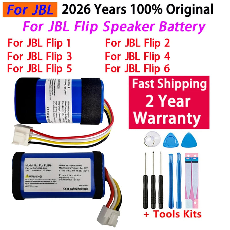 2026 Years 100% Original Speaker Battery For JBL Flip 1 2 3 4 5 6 For JBL Flip4 Flip5 Flip6 GSP872693 01 Battery Fast Shipping