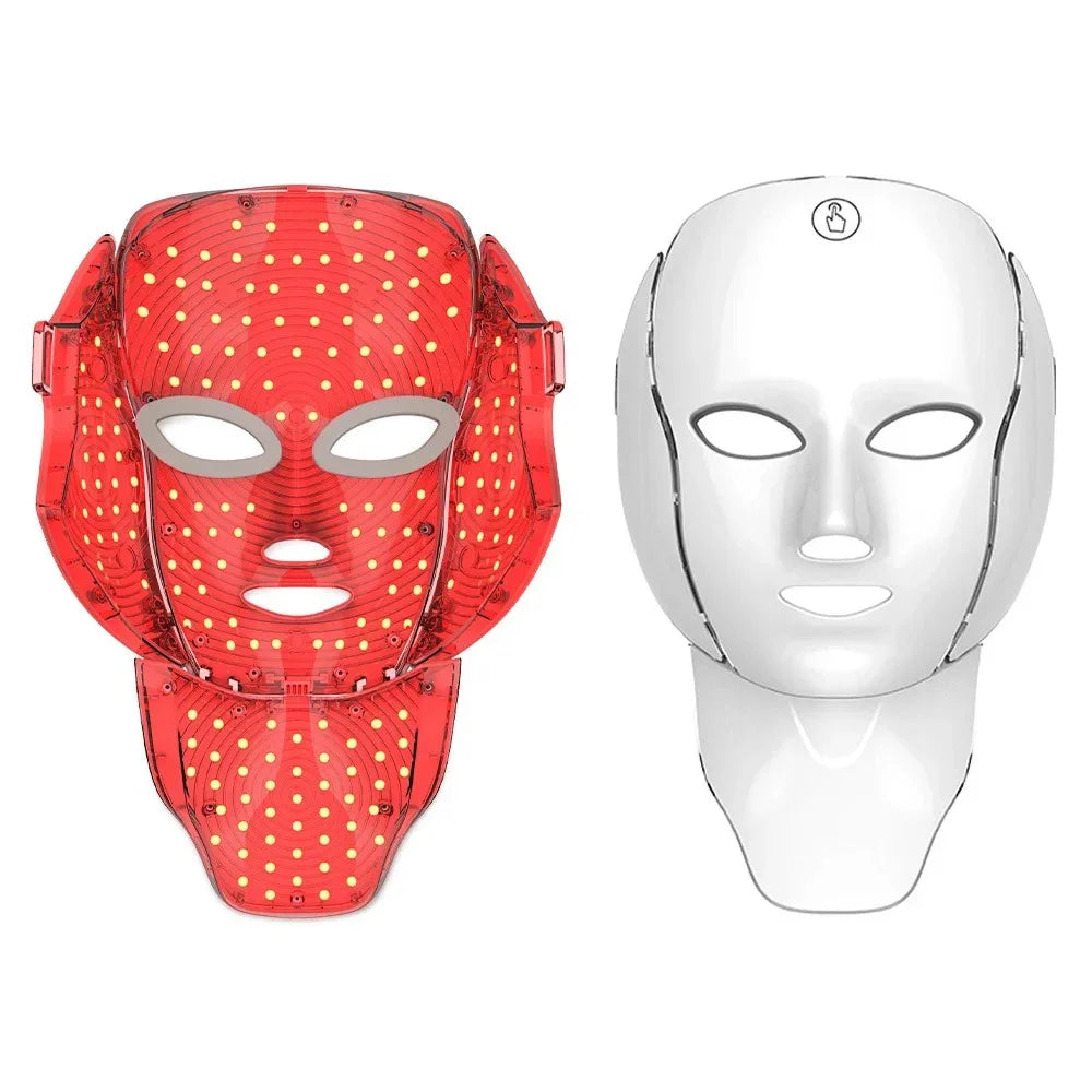 LED Face Mask Red Light Therapy 7-1 Color 192LEDs Facial Wireless Mask Home Beauty Facial LED Mask Lovely Gift
