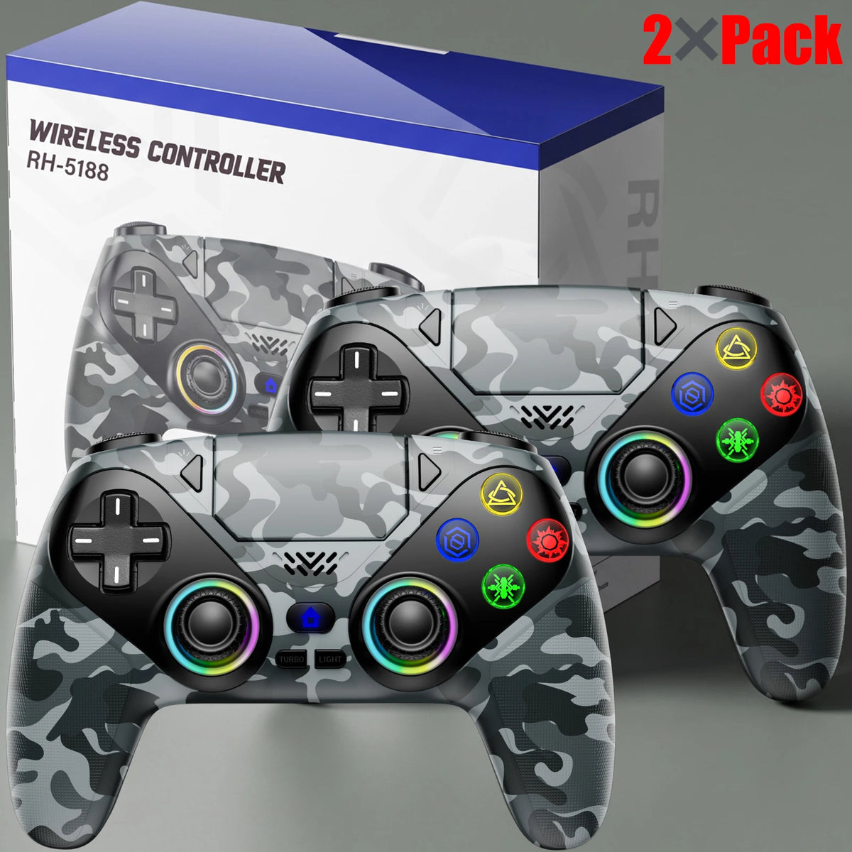 Controller For Playstation 5 PS5/PS5 Pro/Slim/PC Gamepads W/Hall Effect RGB Wireless Game Control Joystick Marco/Turbo Program